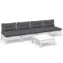 Garden furniture 5 pieces with anthracite pine wood cushions by , Garden sets - Ref: Foro24-3096131, Price: 382,19 €, Discoun...