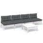 Muebles de jardín 5 pzas con cojines antracita madera de pino de , Conjuntos de jardín - Ref: Foro24-3096131, Precio: 386,85 €