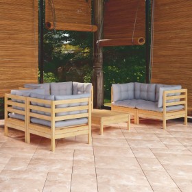 Garden furniture set 7 pieces and cushions solid pine wood by , Garden sets - Ref: Foro24-3096249, Price: 558,05 €, Discount: %