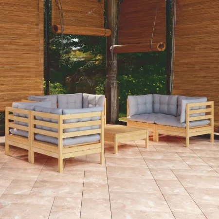 Garden furniture set 7 pieces and cushions solid pine wood by , Garden sets - Ref: Foro24-3096249, Price: 532,33 €, Discount: %