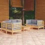 Garden furniture set 7 pieces and cushions solid pine wood by , Garden sets - Ref: Foro24-3096249, Price: 532,33 €, Discount: %