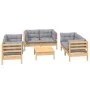 Garden furniture set 7 pieces and cushions solid pine wood by , Garden sets - Ref: Foro24-3096249, Price: 532,33 €, Discount: %