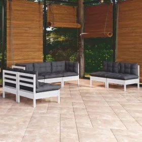 Garden furniture 7 pieces with solid pine wood cushions by , Garden sets - Ref: Foro24-3096221, Price: 580,67 €, Discount: %