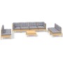 Gartenmöbel-Set 9-teilig und Kissen aus massivem Kiefernholz von , Gartensets - Ref: Foro24-3096237, Preis: 687,79 €, Rabatt: %