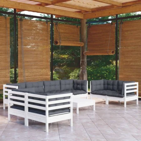 Muebles de jardín 9 pzas con cojines madera maciza de pino de , Conjuntos de jardín - Ref: Foro24-3096275, Precio: 835,00 €, ...