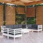Muebles de jardín 9 pzas con cojines madera maciza de pino de , Conjuntos de jardín - Ref: Foro24-3096275, Precio: 835,00 €, ...