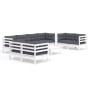 Gartenmöbel 9-teilig mit Kissen aus massivem Kiefernholz von , Gartensets - Ref: Foro24-3096275, Preis: 845,72 €, Rabatt: %