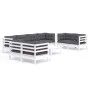 Muebles de jardín 9 pzas con cojines madera maciza de pino de , Conjuntos de jardín - Ref: Foro24-3096275, Precio: 835,00 €, ...