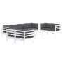 Muebles de jardín 9 pzas con cojines madera maciza de pino de , Conjuntos de jardín - Ref: Foro24-3096275, Precio: 835,00 €, ...