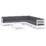 Gartenmöbel 8-teilig mit weißen Kissen aus massivem Kiefernholz von , Gartensets - Ref: Foro24-3096798, Preis: 669,12 €, Raba...