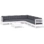 Gartenmöbel 8-teilig mit weißen Kissen aus massivem Kiefernholz von , Gartensets - Ref: Foro24-3096798, Preis: 677,64 €, Raba...