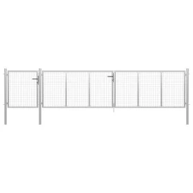 Silbernes Gartentor aus Stahl, 500 x 100 cm von vidaXL, Gartentore - Ref: Foro24-144353, Preis: 515,90 €, Rabatt: %