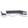 Garden furniture 10 pieces with white cushions solid pine wood by , Garden sets - Ref: Foro24-3096834, Price: 866,31 €, Disco...
