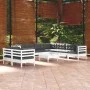Garden furniture 10 pieces with white cushions solid pine wood by , Garden sets - Ref: Foro24-3096906, Price: 896,19 €, Disco...