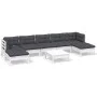Gartenmöbel 8-teilig mit Kissen aus weißem Kiefernholz von , Gartensets - Ref: Foro24-3097098, Preis: 690,24 €, Rabatt: %