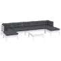 Gartenmöbel 8-teilig mit Kissen aus weißem Kiefernholz von , Gartensets - Ref: Foro24-3097098, Preis: 690,24 €, Rabatt: %