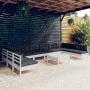 Gartenmöbel 11-teilig und weiße Kissen aus massivem Kiefernholz von , Gartensets - Ref: Foro24-3097194, Preis: 891,71 €, Raba...