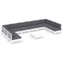 Gartenmöbel 11-teilig und weiße Kissen aus massivem Kiefernholz von , Gartensets - Ref: Foro24-3097194, Preis: 891,71 €, Raba...