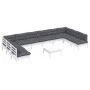 Gartenmöbel 11-teilig und weiße Kissen aus massivem Kiefernholz von , Gartensets - Ref: Foro24-3097194, Preis: 891,71 €, Raba...