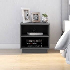 Gray solid pine wood bedside table 40x34x40 cm by vidaXL, Nightstands - Ref: Foro24-813329, Price: 33,50 €, Discount: %