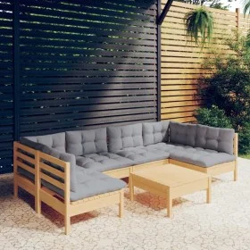 Garden furniture set 7 pieces and cushions solid pine wood by , Garden sets - Ref: Foro24-3097156, Price: 520,23 €, Discount: %