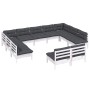 Gartenmöbel 11-teilig und weiße Kissen aus massivem Kiefernholz von , Gartensets - Ref: Foro24-3097212, Preis: 918,17 €, Raba...