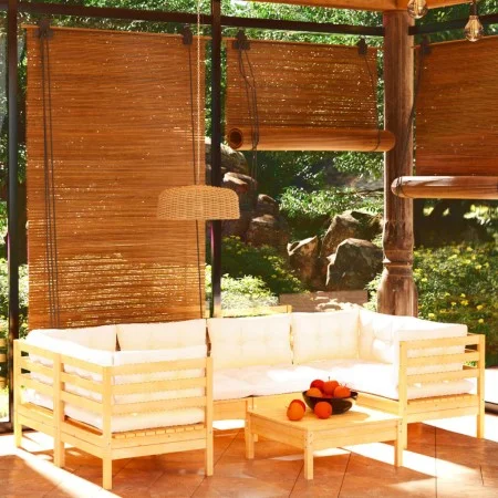 Gartenmöbel 7 Stück Kissen aus cremefarbenem Kiefernholz von , Gartensets - Ref: Foro24-3097301, Preis: 543,10 €, Rabatt: %