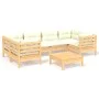 Gartenmöbel 7 Stück Kissen aus cremefarbenem Kiefernholz von , Gartensets - Ref: Foro24-3097301, Preis: 543,10 €, Rabatt: %