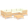 Gartenmöbel 7 Stück Kissen aus cremefarbenem Kiefernholz von , Gartensets - Ref: Foro24-3097301, Preis: 552,00 €, Rabatt: %