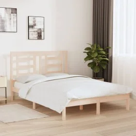 Solid pine wood bed frame 140x190 cm by , Beds and slatted bases - Ref: Foro24-3104328, Price: 107,34 €, Discount: %