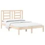 Solid pine wood bed frame 140x190 cm by , Beds and slatted bases - Ref: Foro24-3104328, Price: 107,34 €, Discount: %