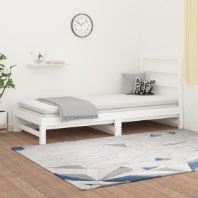 Sofá cama extraíble sin colchón blanco 2x(90x200) cm Sofá cama extraíble sin colchón blanco 2x(90x200) cm