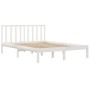 Massives Bettgestell aus weißem Kiefernholz, 120 x 190 cm von , Betten und Lattenroste - Ref: Foro24-3105042, Preis: 122,88 €...