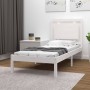 Weißer Einzelbettrahmen aus Massivholz, 75 x 190 cm von , Betten und Lattenroste - Ref: Foro24-3105496, Preis: 109,21 €, Raba...