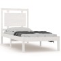 White single solid wood bed frame 75x190 cm by , Beds and slatted bases - Ref: Foro24-3105496, Price: 102,69 €, Discount: %
