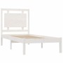 Weißer Einzelbettrahmen aus Massivholz, 75 x 190 cm von , Betten und Lattenroste - Ref: Foro24-3105496, Preis: 109,21 €, Raba...