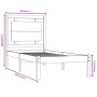 Weißer Einzelbettrahmen aus Massivholz, 75 x 190 cm von , Betten und Lattenroste - Ref: Foro24-3105496, Preis: 109,21 €, Raba...