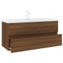 Badezimmerschrank aus braunem Eichensperrholz mit Waschbecken von , Badezimmerwaschtische - Ref: Foro24-3152890, Preis: 337,4...