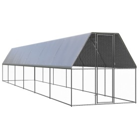 Jaula gallinero de exterior de acero galvanizado 2x12x2 m