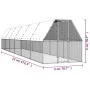 Jaula gallinero de exterior de acero galvanizado 2x12x2 m de , Jaulas y habitáculos para animales pequeños - Ref: Foro24-3154...
