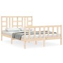 Bed frame with solid wood headboard 140x200 cm by , Beds and slatted bases - Ref: Foro24-3191971, Price: 125,88 €, Discount: %