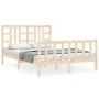 Estructura de cama con cabecero madera maciza 140x200 cm de , Camas y somieres - Ref: Foro24-3191971, Precio: 124,25 €, Descu...