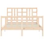 Estructura de cama con cabecero madera maciza 140x200 cm de , Camas y somieres - Ref: Foro24-3191971, Precio: 125,78 €, Descu...