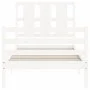 White solid wood bed frame with headboard by , Beds and slatted bases - Ref: Foro24-3194082, Price: 107,94 €, Discount: %