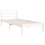Weißer Bettrahmen aus Massivholz mit Kopfteil von , Betten und Lattenroste - Ref: Foro24-3194082, Preis: 111,32 €, Rabatt: %
