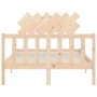 Double bed frame with solid wood headboard by , Beds and slatted bases - Ref: Foro24-3193441, Price: 136,16 €, Discount: %