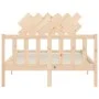 Double bed frame with solid wood headboard by , Beds and slatted bases - Ref: Foro24-3193441, Price: 143,13 €, Discount: %