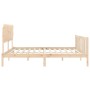Double bed frame with solid wood headboard by , Beds and slatted bases - Ref: Foro24-3193441, Price: 136,16 €, Discount: %