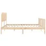 Double bed frame with solid wood headboard by , Beds and slatted bases - Ref: Foro24-3193441, Price: 143,13 €, Discount: %