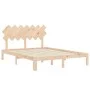 Estructura de cama con cabecero madera maciza 140x200 cm de , Camas y somieres - Ref: Foro24-3193726, Precio: 122,82 €, Descu...